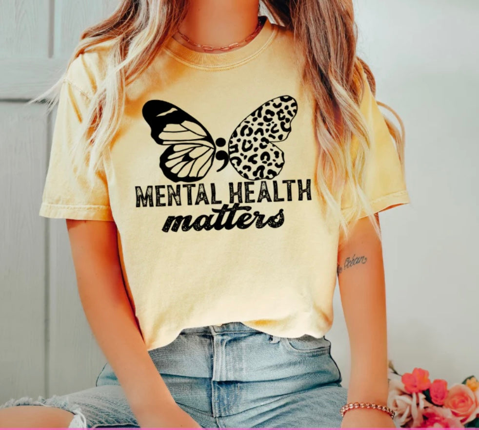 Mental Health Matters with Butterfly T-Shirt