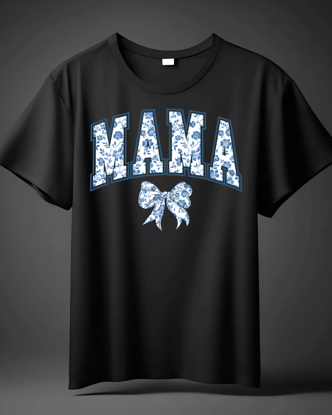 DTF Print Mama Blue Croquette Bow