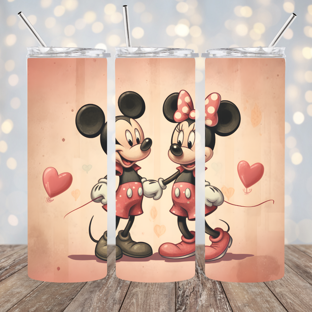 Antique Mickie and Minnie Tumbler
