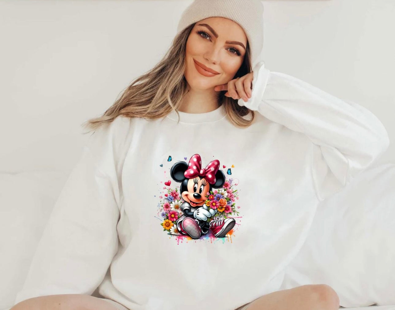 DTF Print Minnie Flowers