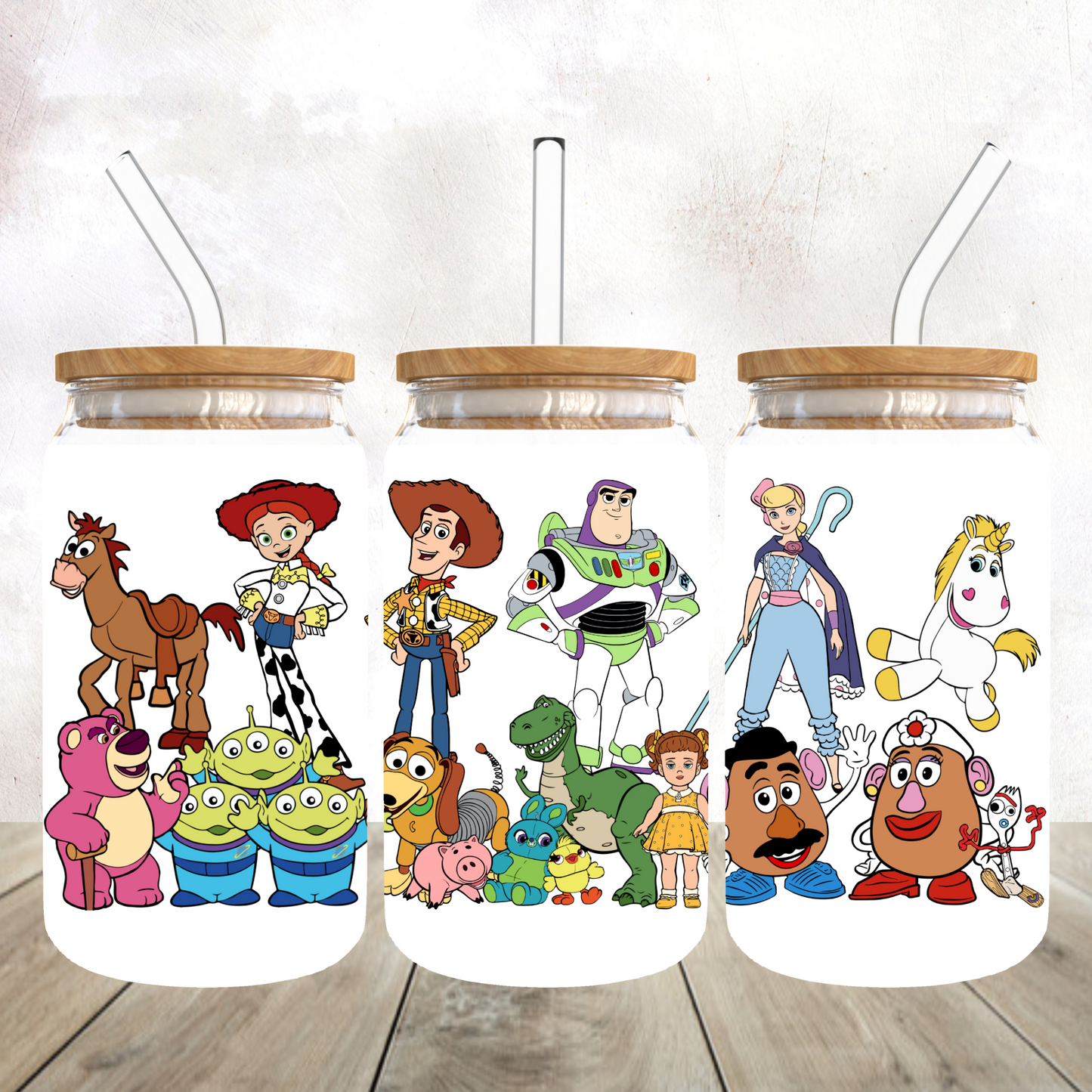 Cowboy and Friends Glass Can Cup