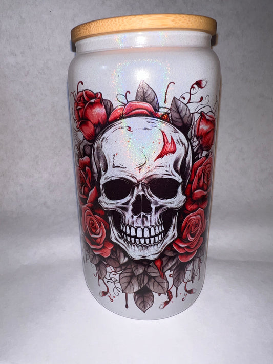 Black and Red Skull Butterflies cup