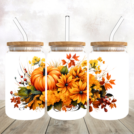 Fall Design # 2 Glass Can Cup