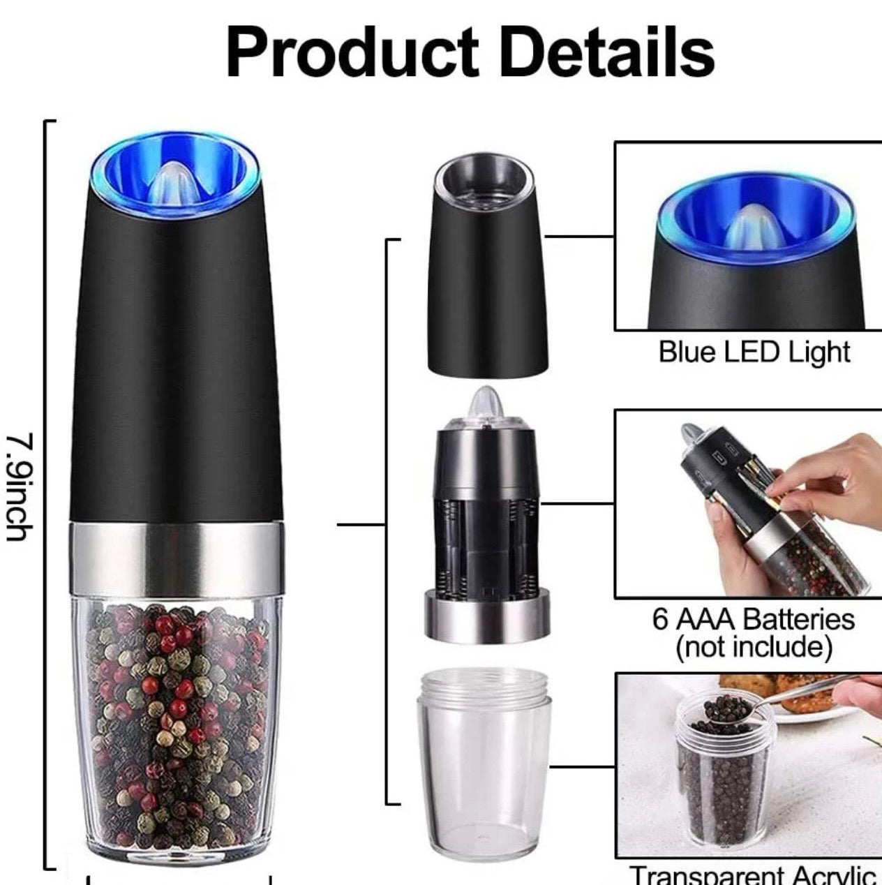Gravity Salt and Pepper Millers