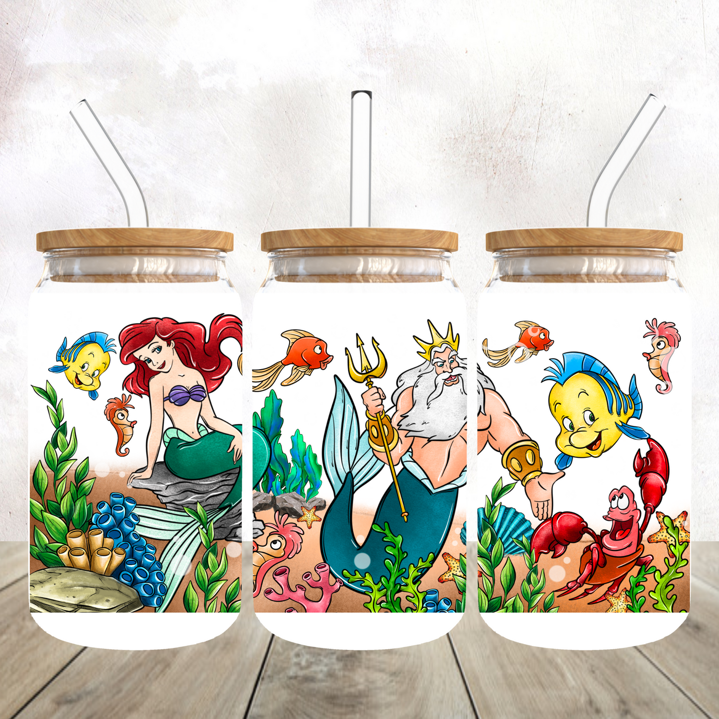 Ocean Mermaid Glass Can  Cup