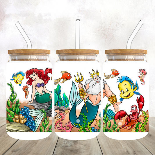 Ocean Mermaid Glass Can  Cup