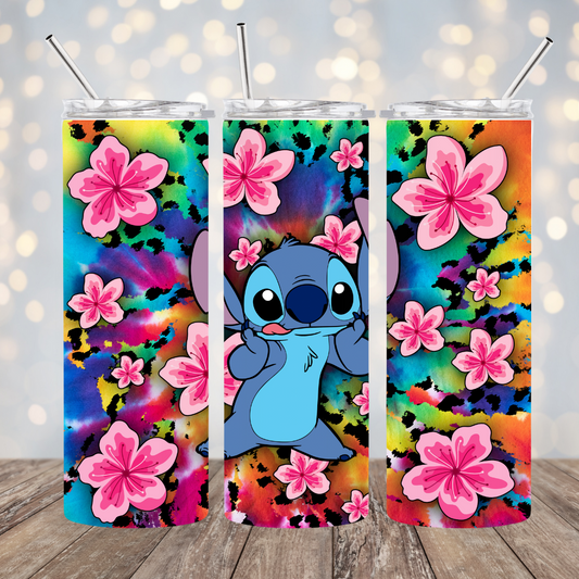 Blue Alien Flowers Tumbler